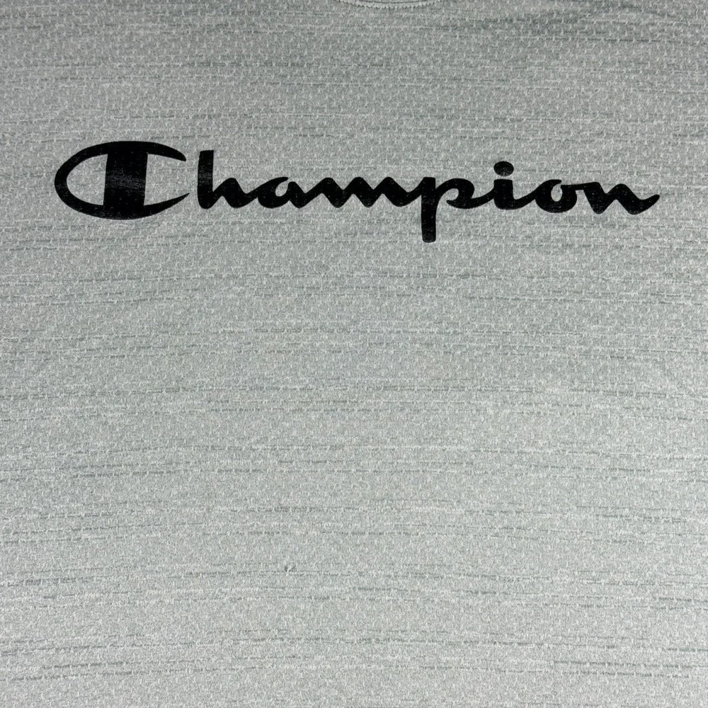 Champion T Shirt Mens Large Gray Script Logo Athletic Short Sleeve Tee - Picture 3 of 8